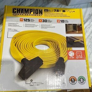 25 ft 30 Amp 125/250-Volt Duplex-Style Flat Generator Extension Cord…